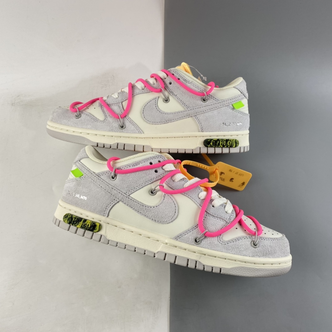 Off-White-x-Nike-Dunk-Low-17-of-50-Sail-Neutral-Grey-Hyper-Pink-For-Sale