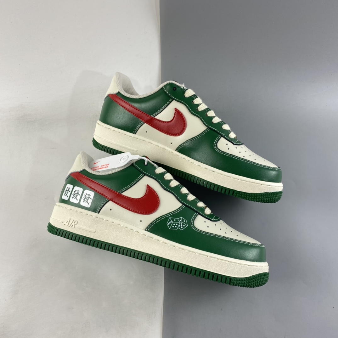 Custom-Nike-Air-Force-1-Low-White-Green-Red-For-Sale-1