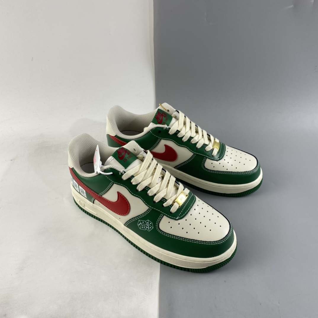 Custom-Nike-Air-Force-1-Low-White-Green-Red-For-Sale-6