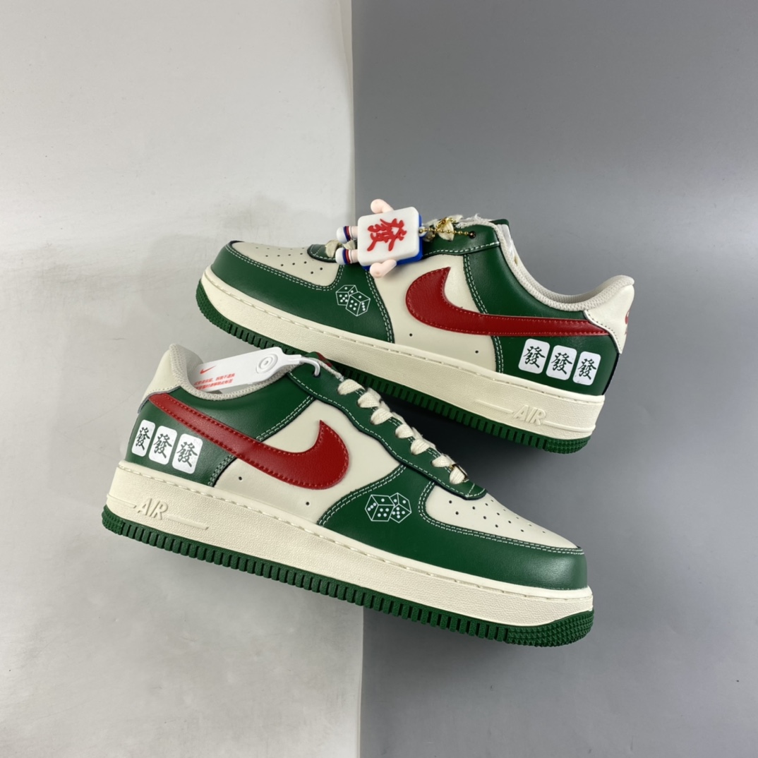 Custom-Nike-Air-Force-1-Low-White-Green-Red-For-Sale