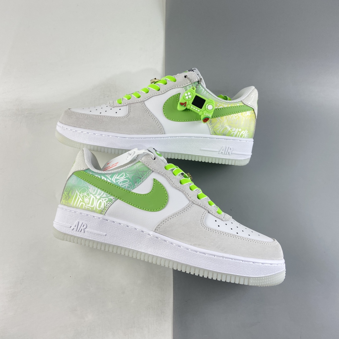 Custom-Nike-Air-Force-1-Low-White-Green-For-Sale