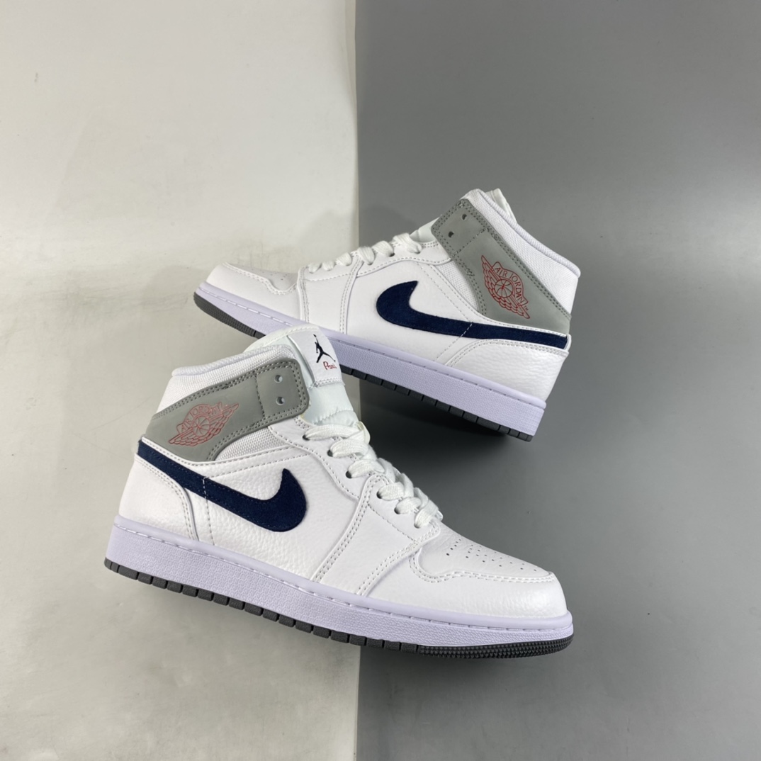 Air-Jordan-1-Mid-Paris-White-University-Red-Stealth-Midnight-Navy-For-Sale