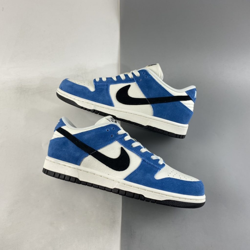 dunk low black blue white
