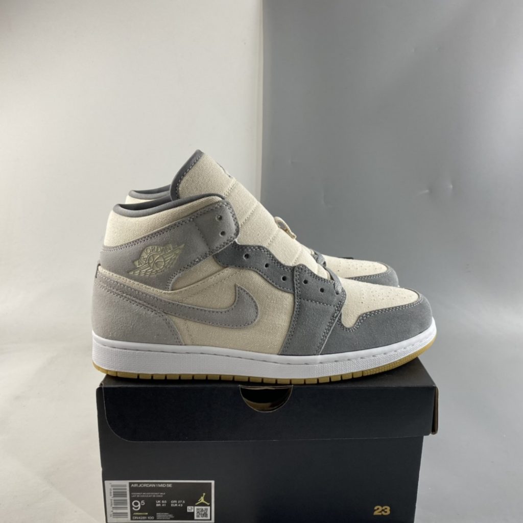 Air Jordan 1 Mid Coconut Milk/Particle Grey/White DN4281100 For Sale