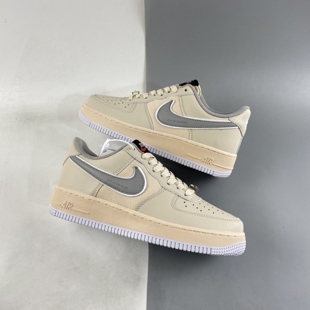 Custom-Nike-Air-Force-1-Low-Beige-Grey-For-Sale
