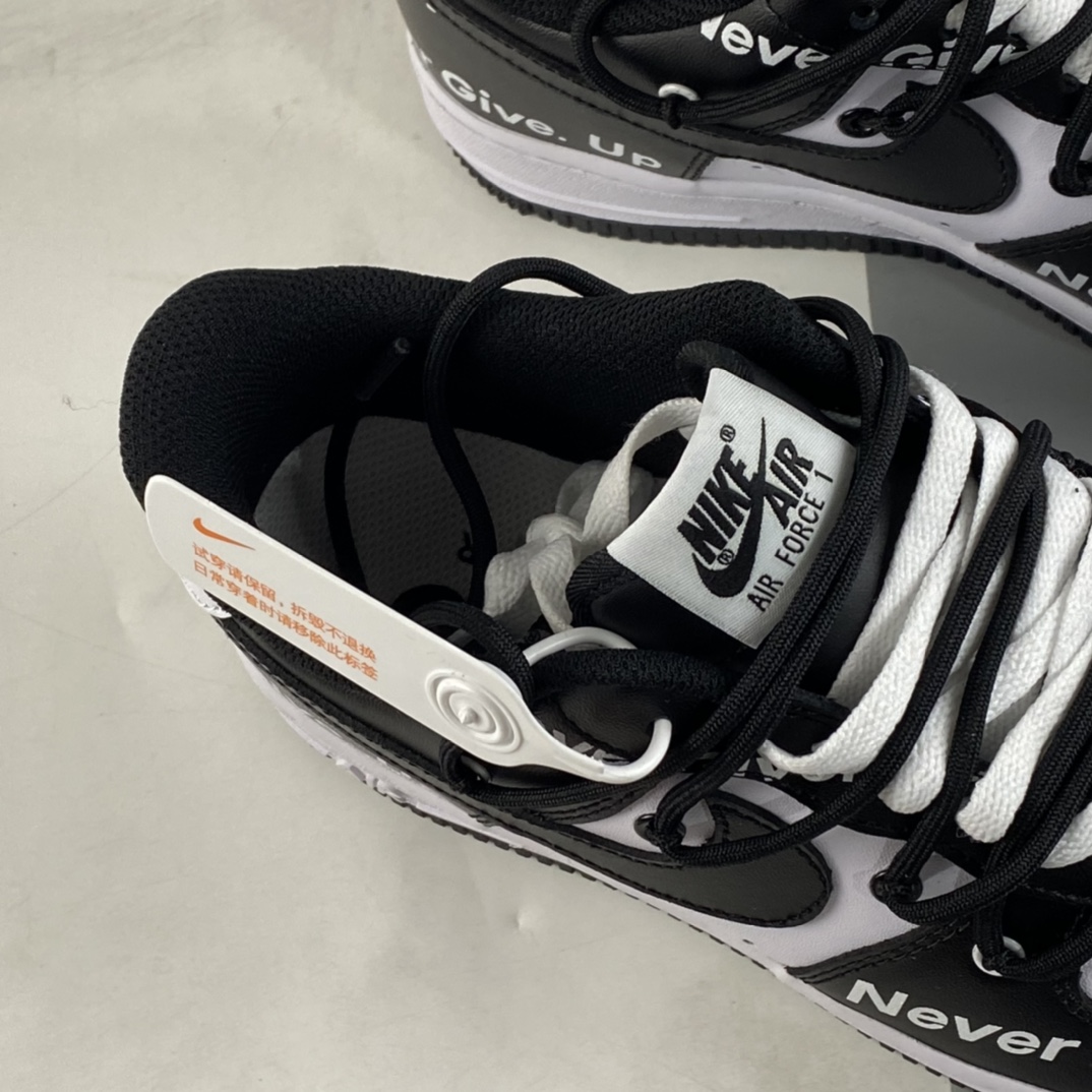 Custom-Nike-Air-Force-1-Low-Never-Give-Up-Black-White-For-Sale-3