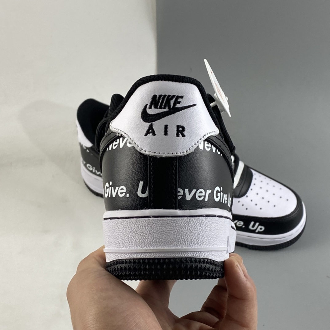 Custom-Nike-Air-Force-1-Low-Never-Give-Up-Black-White-For-Sale-4