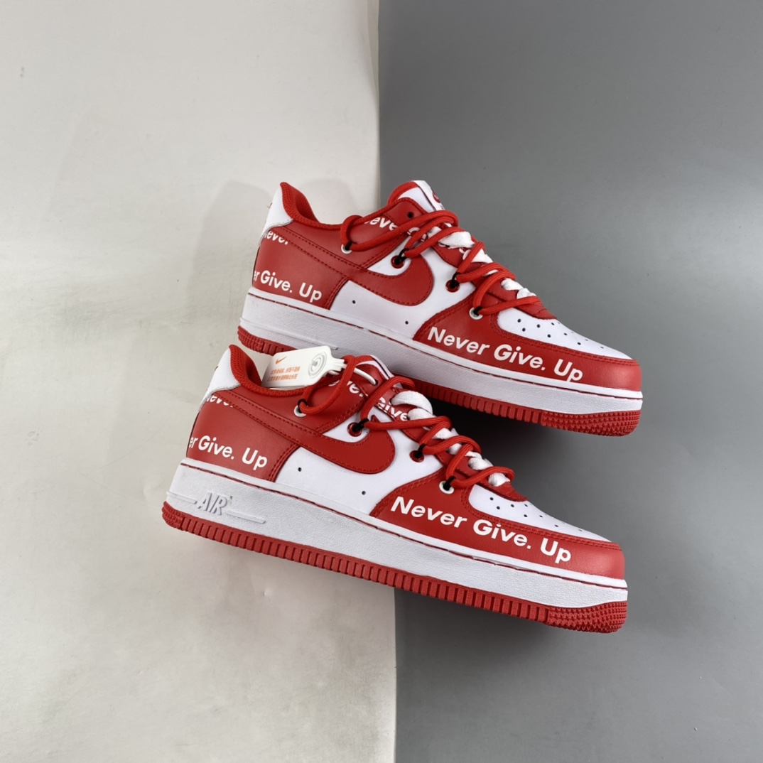 Custom-Nike-Air-Force-1-Low-Never-Give-Up-Red-White-For-Sale-1