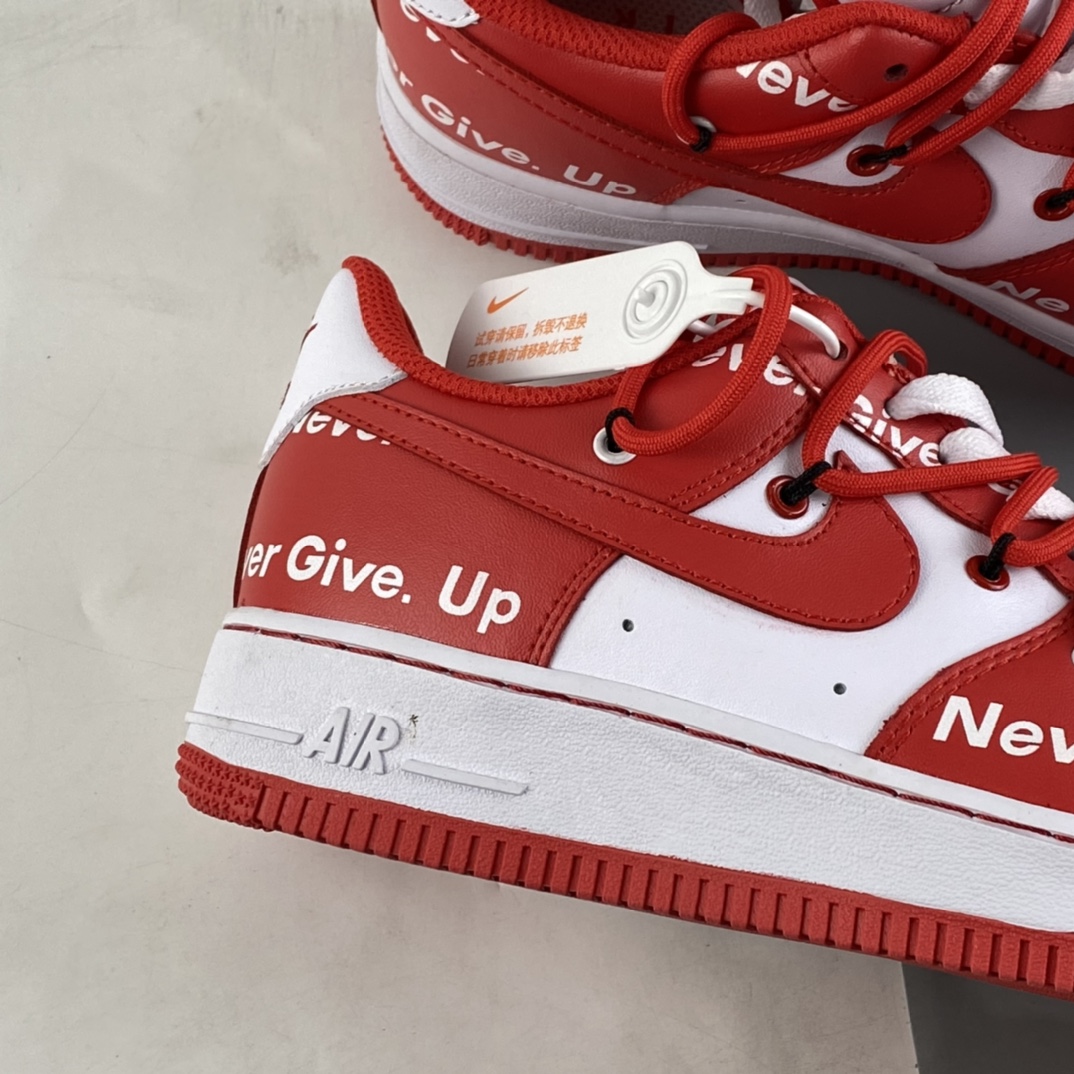 Custom-Nike-Air-Force-1-Low-Never-Give-Up-Red-White-For-Sale-2