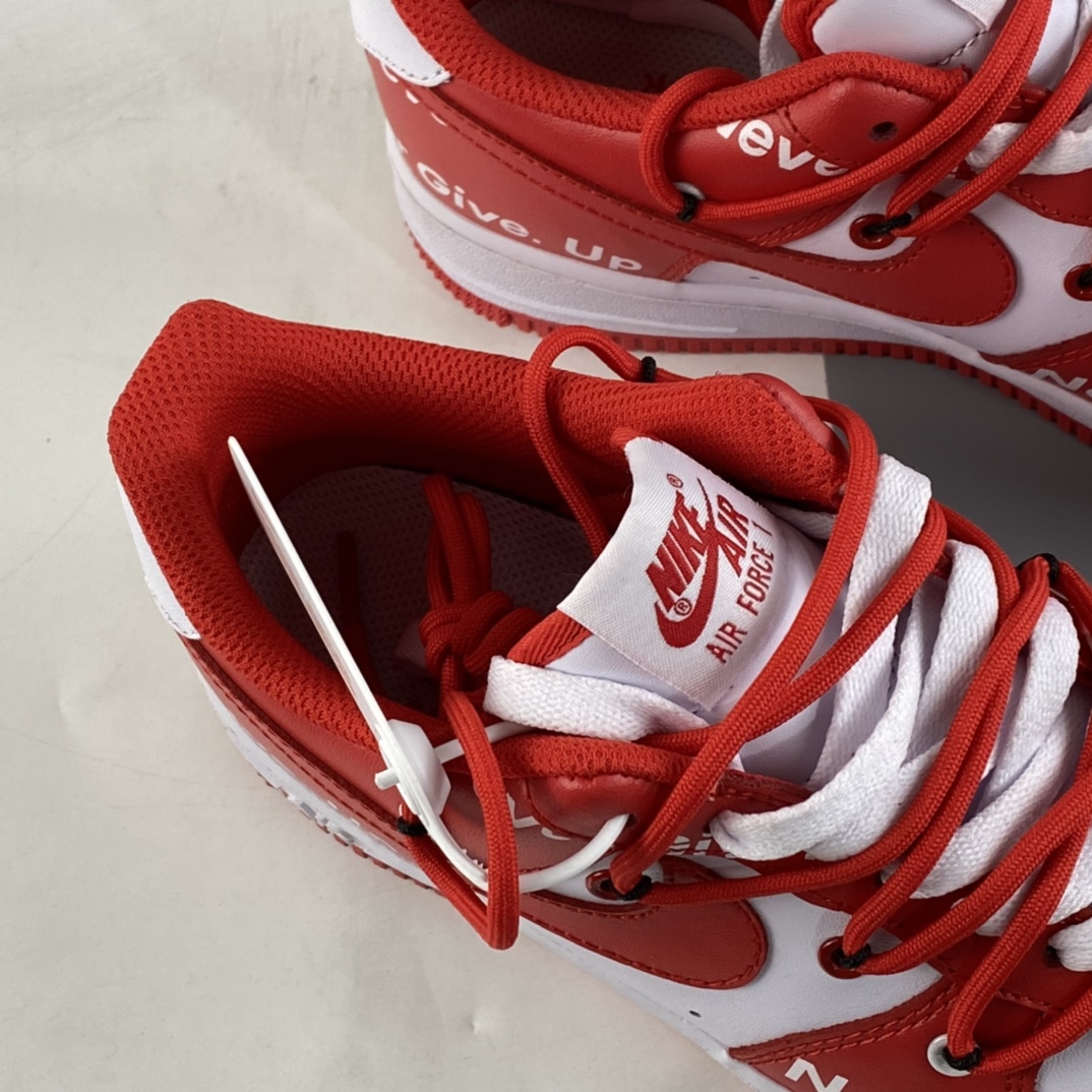 Custom-Nike-Air-Force-1-Low-Never-Give-Up-Red-White-For-Sale-3