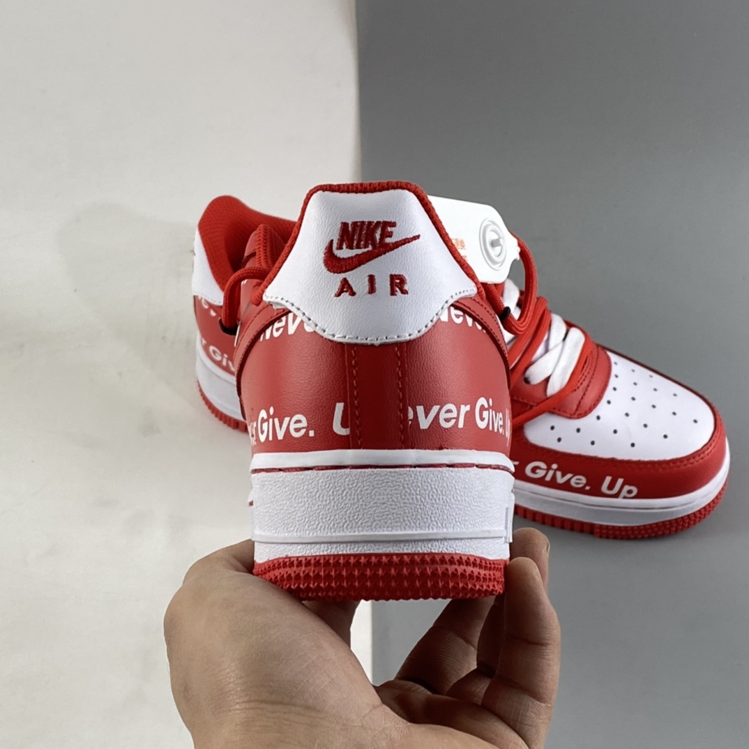 Custom-Nike-Air-Force-1-Low-Never-Give-Up-Red-White-For-Sale-4