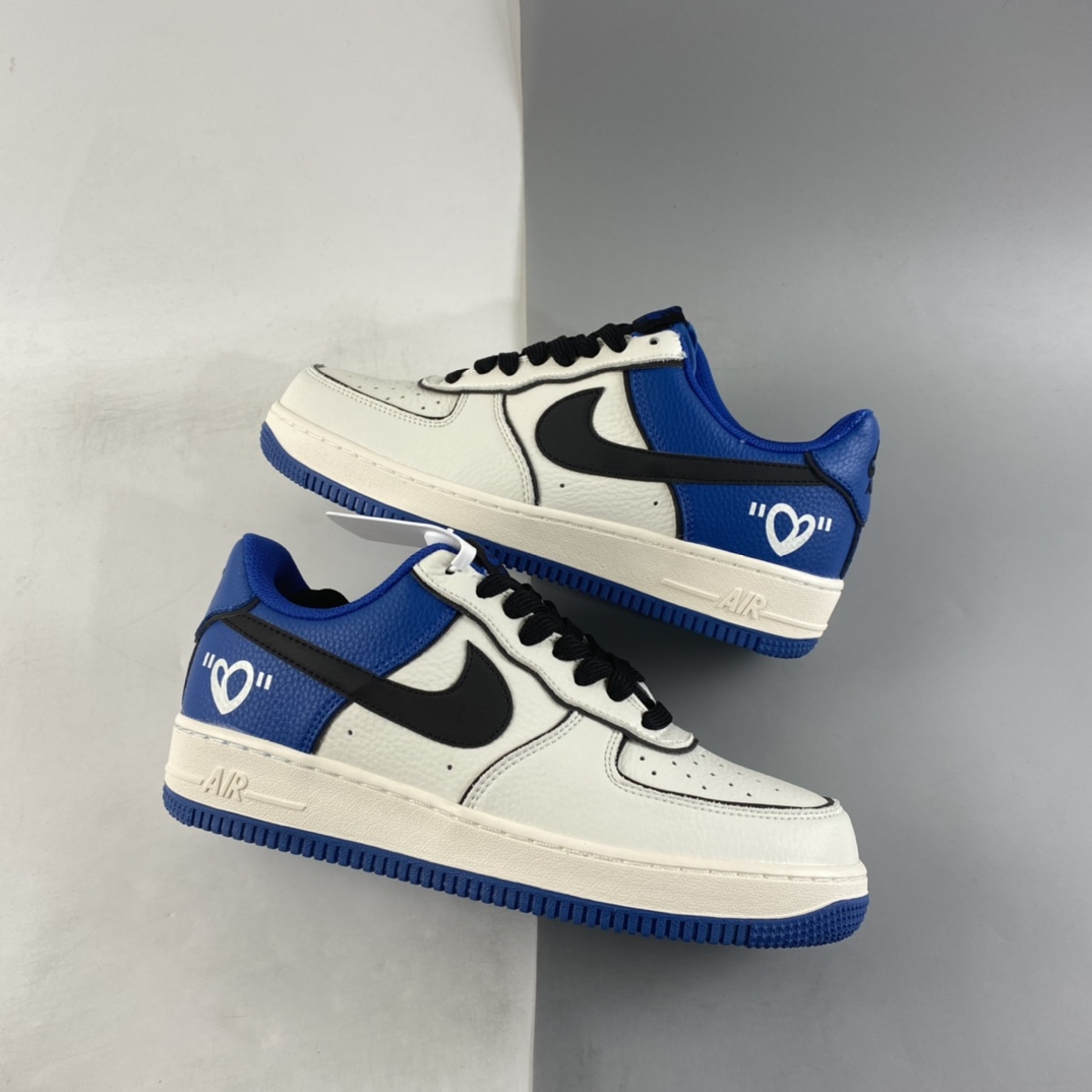 Custom-Nike-Air-Force-1-Low-Valentines-Day-White-Blue-Black-For-Sale