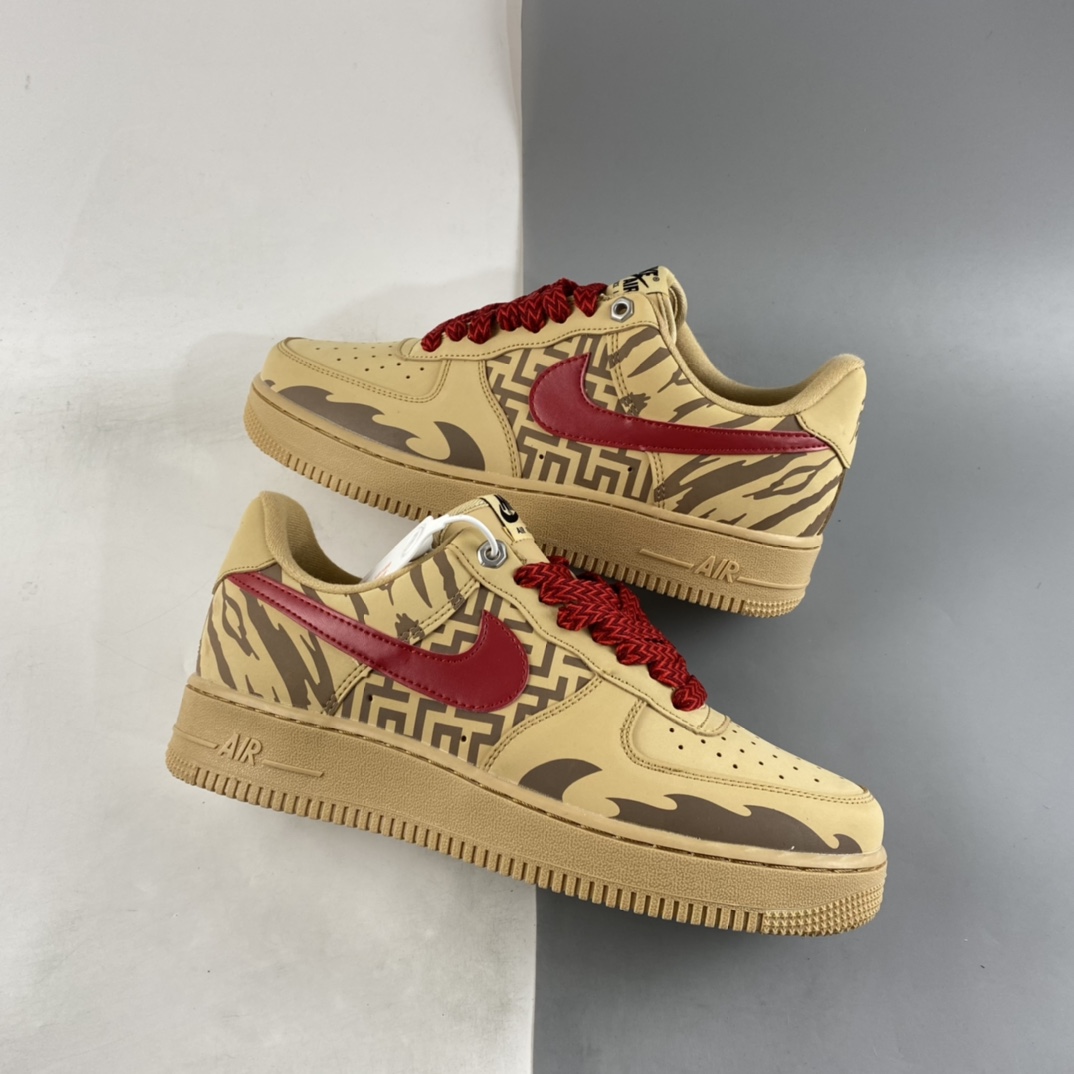 Custom-Nike-Air-Force-1-Low-Year-of-the-Tiger-Wheat-For-Sale