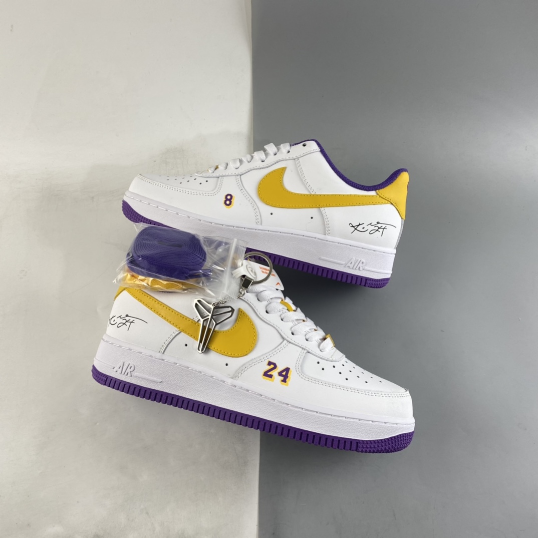 Nike-Air-Force-1-Low-Lakers-24-White-Puple-Yellow-For-Sale
