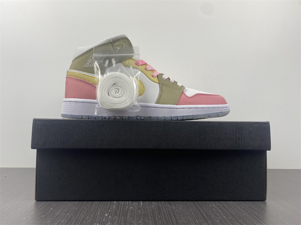 Air-Jordan-1-Mid-Recycled-Canvas-Pink-Tan-Yellow-For-Sale-3