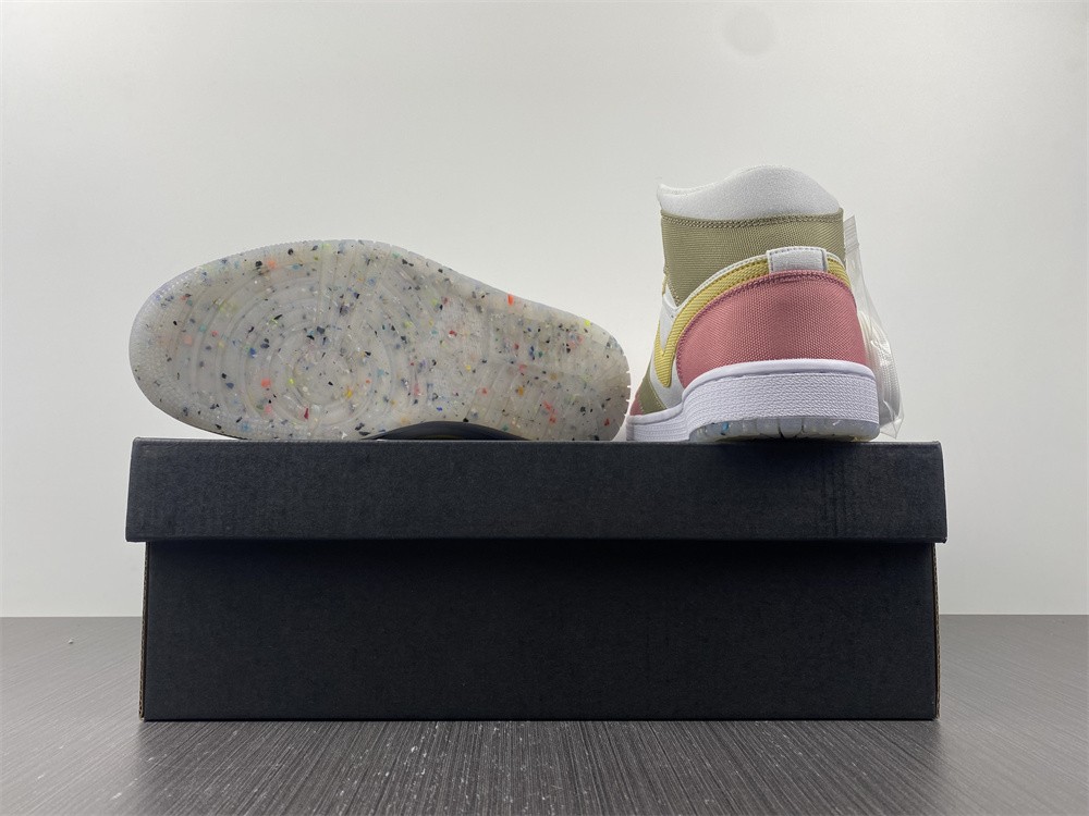 Air-Jordan-1-Mid-Recycled-Canvas-Pink-Tan-Yellow-For-Sale-4
