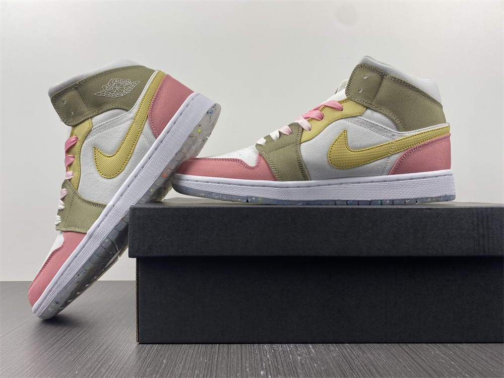 Air-Jordan-1-Mid-Recycled-Canvas-Pink-Tan-Yellow-For-Sale-5