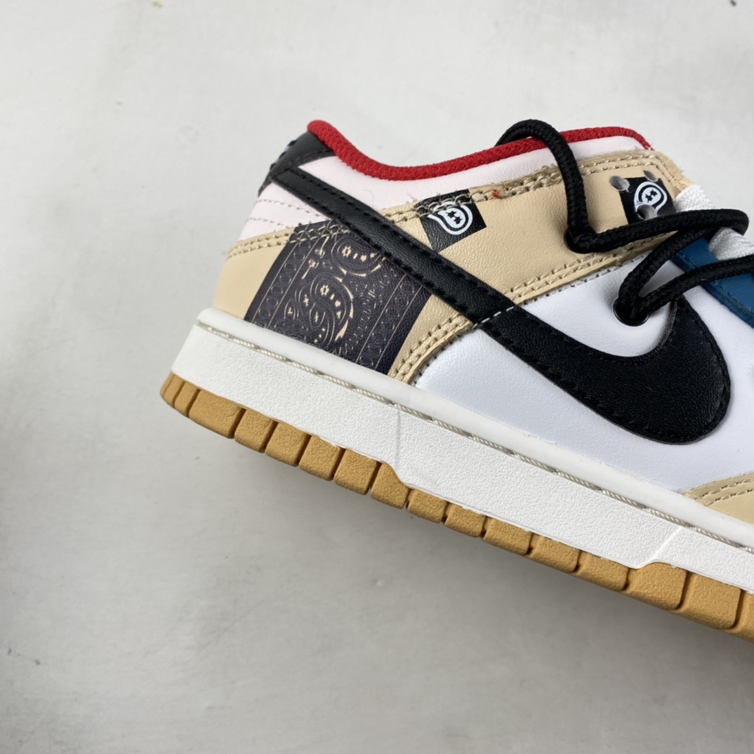 Custom-Nike-Dunk-Low-Retro-White-Beige-Black-2