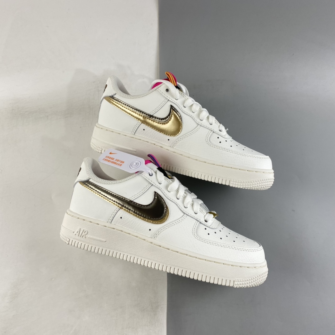 Nike-Air-Force-1-Low-Double-Swoosh-White-Gold-Silver-For-Sale-1