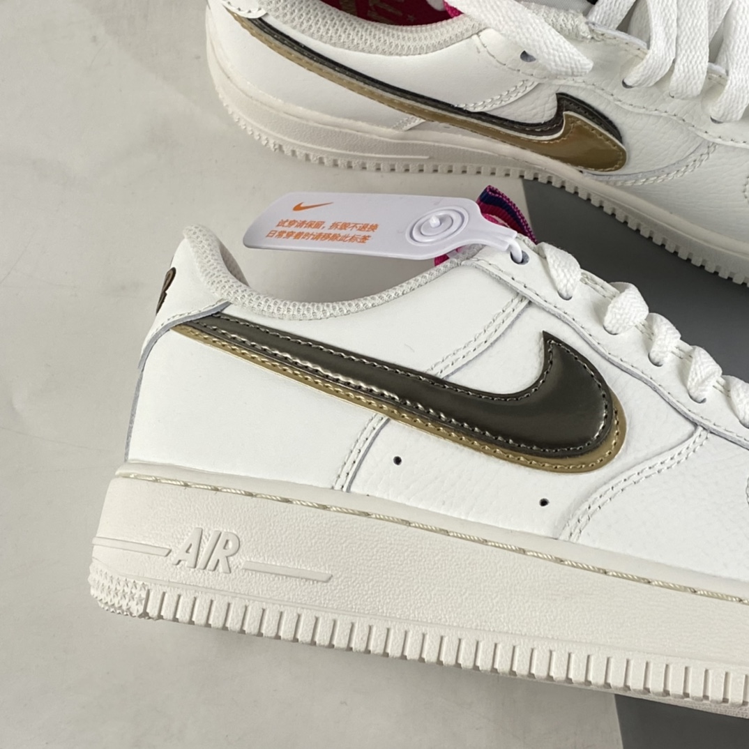 Nike-Air-Force-1-Low-Double-Swoosh-White-Gold-Silver-For-Sale-2