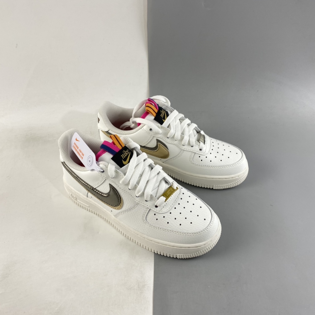 Nike-Air-Force-1-Low-Double-Swoosh-White-Gold-Silver-For-Sale-6