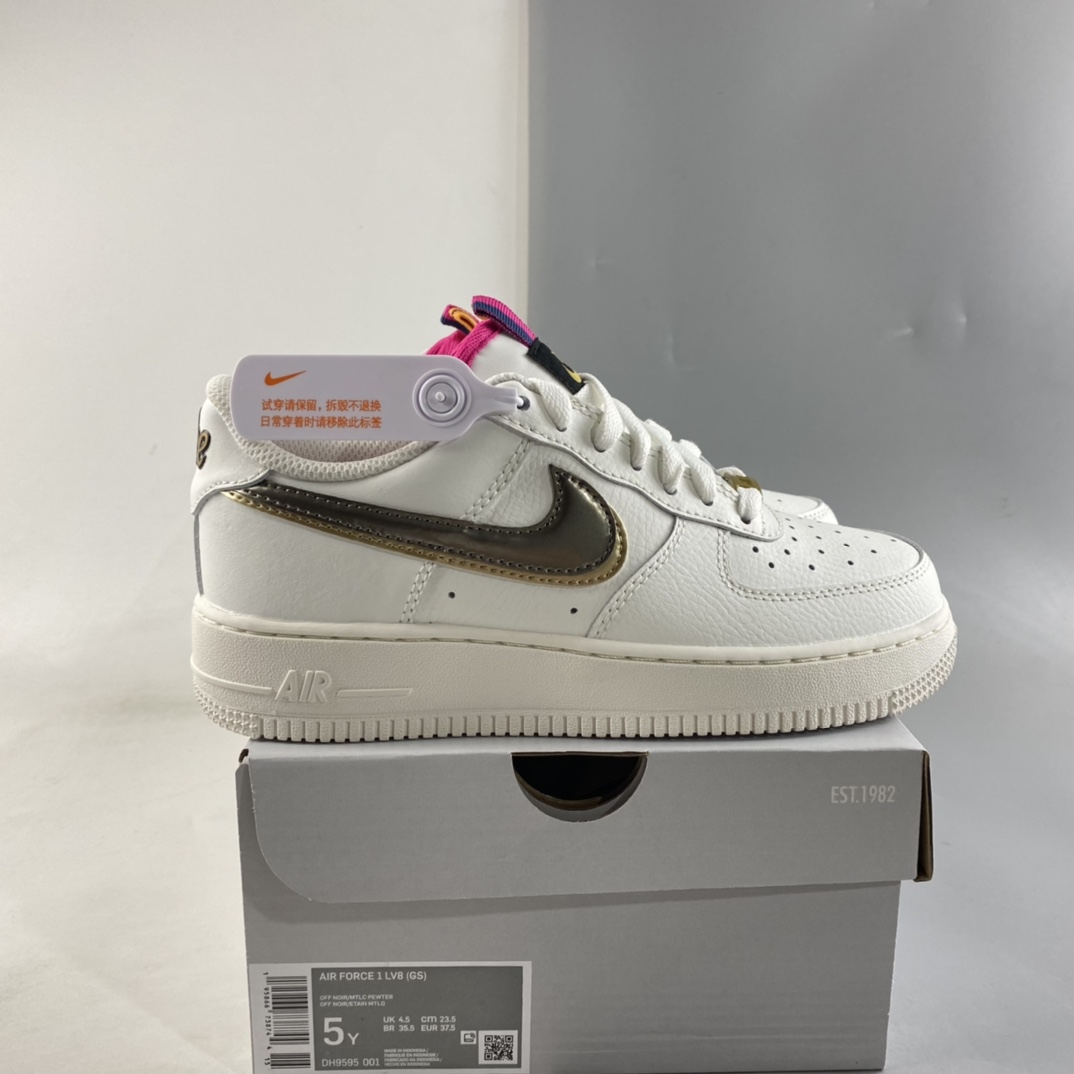 Nike-Air-Force-1-Low-Double-Swoosh-White-Gold-Silver-For-Sale-7