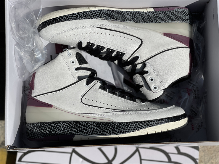A-Ma-Maniére-X-Air-Jordan-2-Airness-Sail-Black-Burgundy-Crush-For-Sale-7