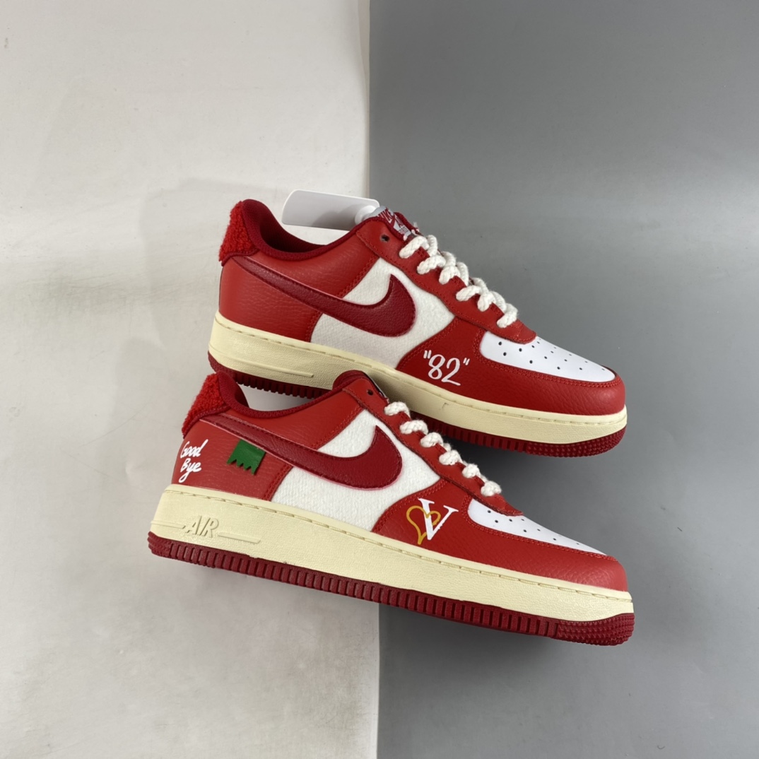 Custom-Nike-Air-Force-1-Low-Good-Bye-Red-White-For-Sale-1
