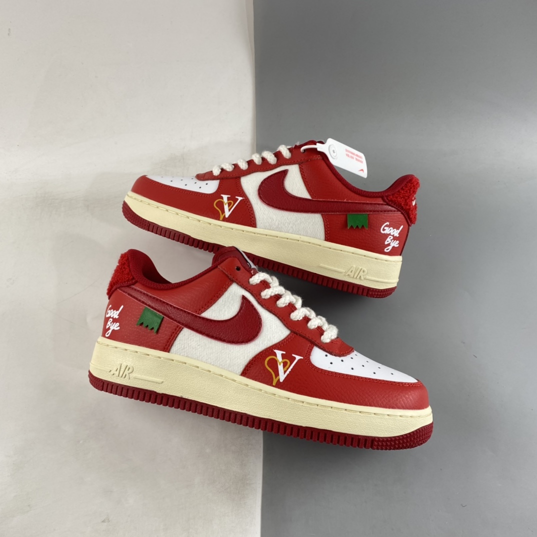 Custom-Nike-Air-Force-1-Low-Good-Bye-Red-White-For-Sale