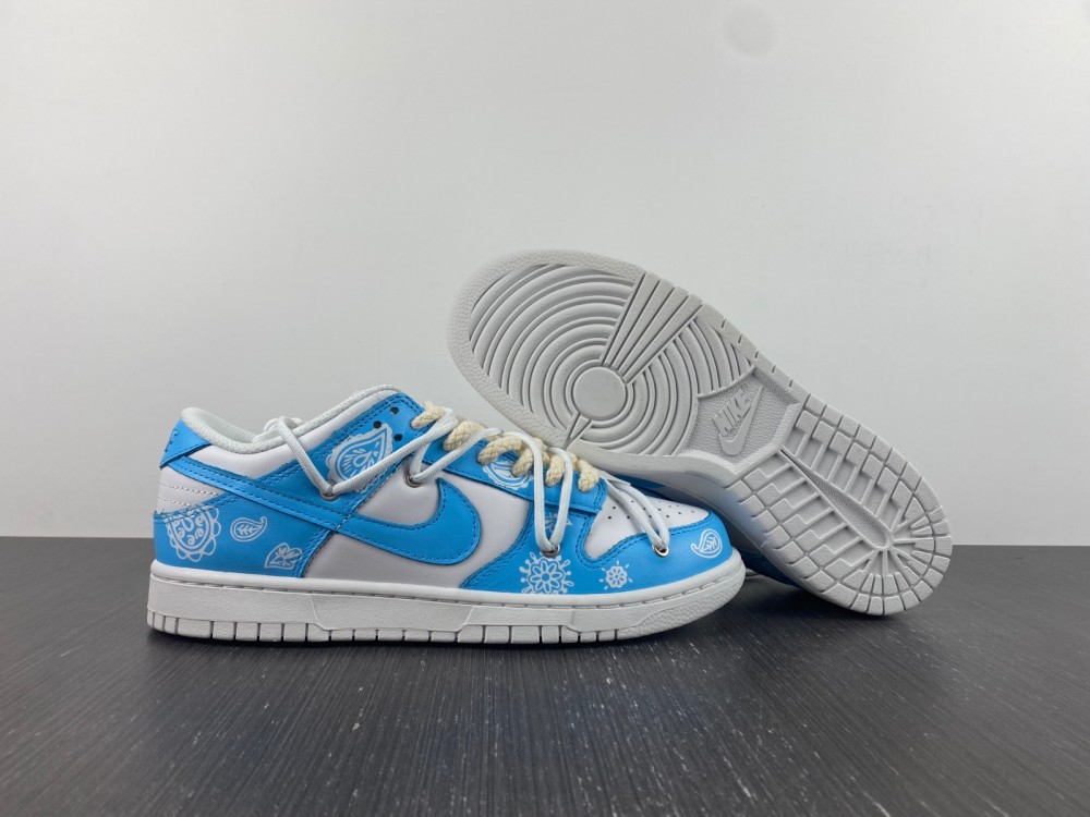 Custom-Nike-Dunk-Low-White-Blue-For-Sale