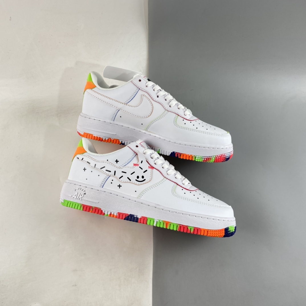 Nike-Air-Force-1-Low-Doodles-White-Orange-Green-For-Sale-1