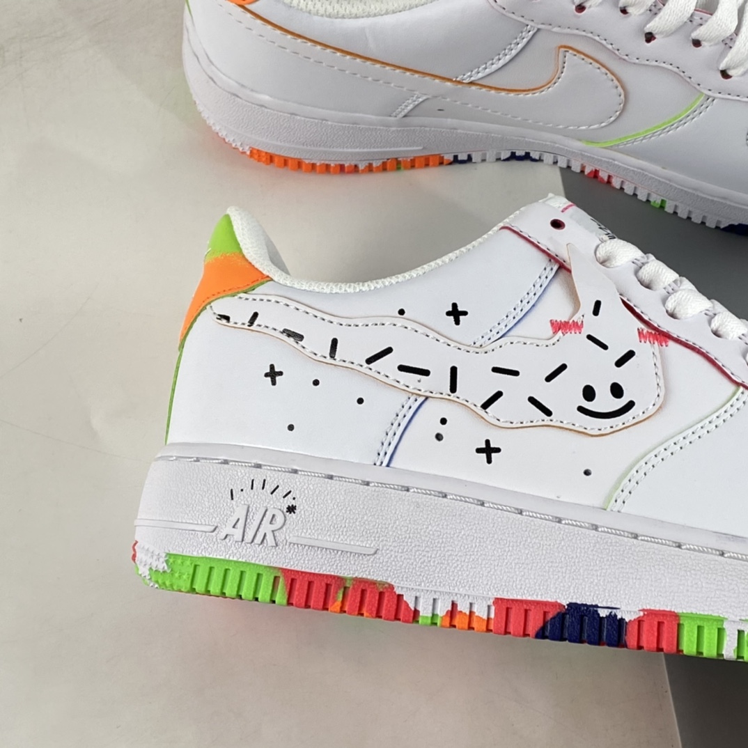 Nike-Air-Force-1-Low-Doodles-White-Orange-Green-For-Sale-2