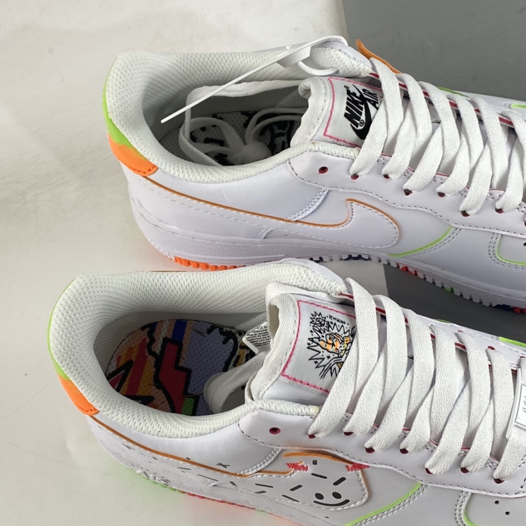 Nike-Air-Force-1-Low-Doodles-White-Orange-Green-For-Sale-3