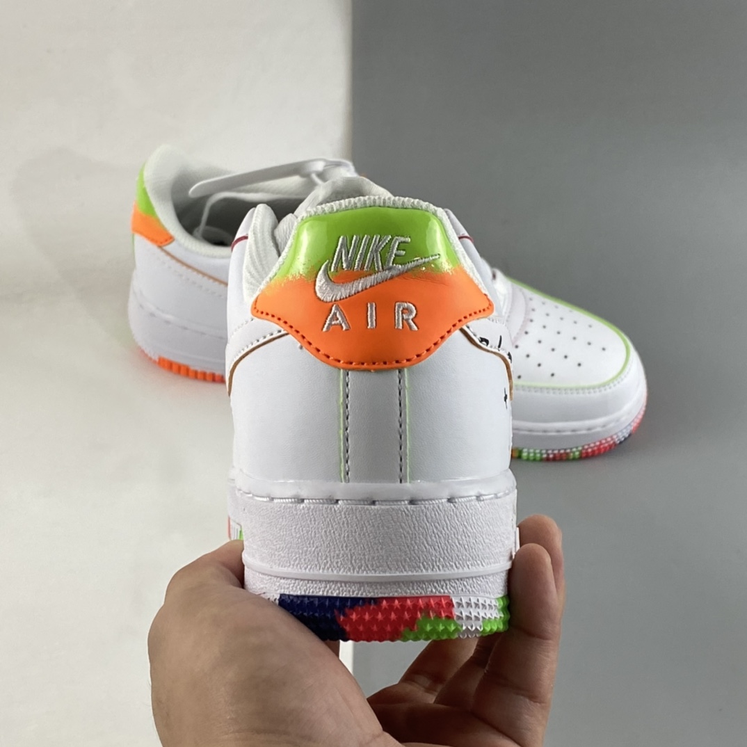 Nike-Air-Force-1-Low-Doodles-White-Orange-Green-For-Sale-4