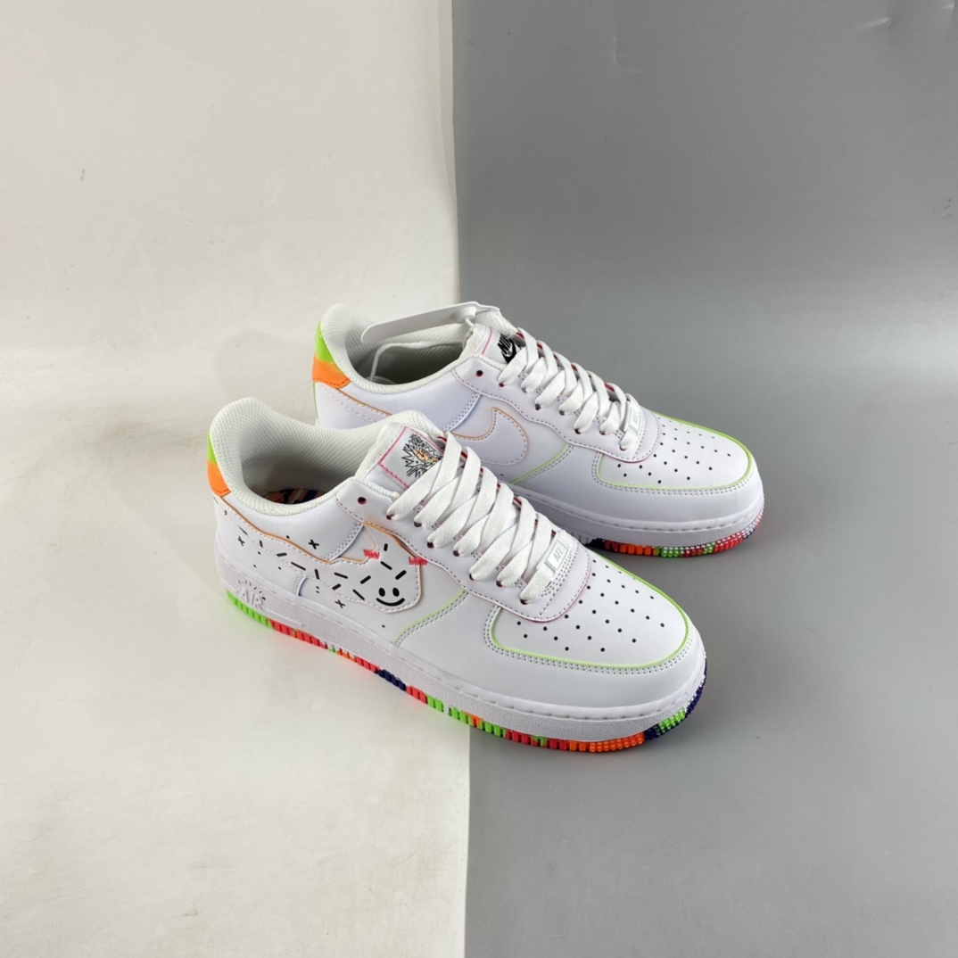 Nike-Air-Force-1-Low-Doodles-White-Orange-Green-For-Sale-6