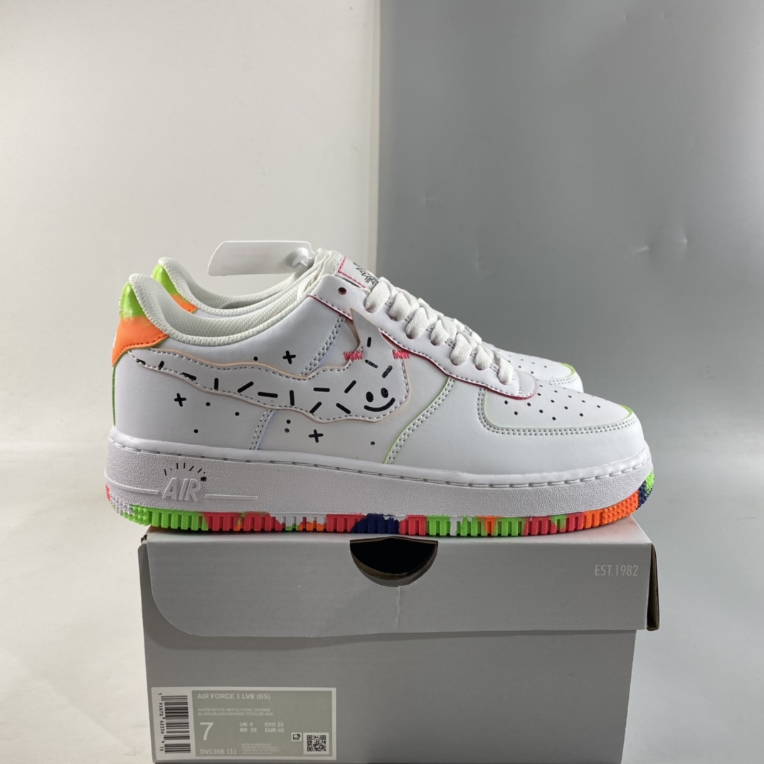 Nike-Air-Force-1-Low-Doodles-White-Orange-Green-For-Sale-7