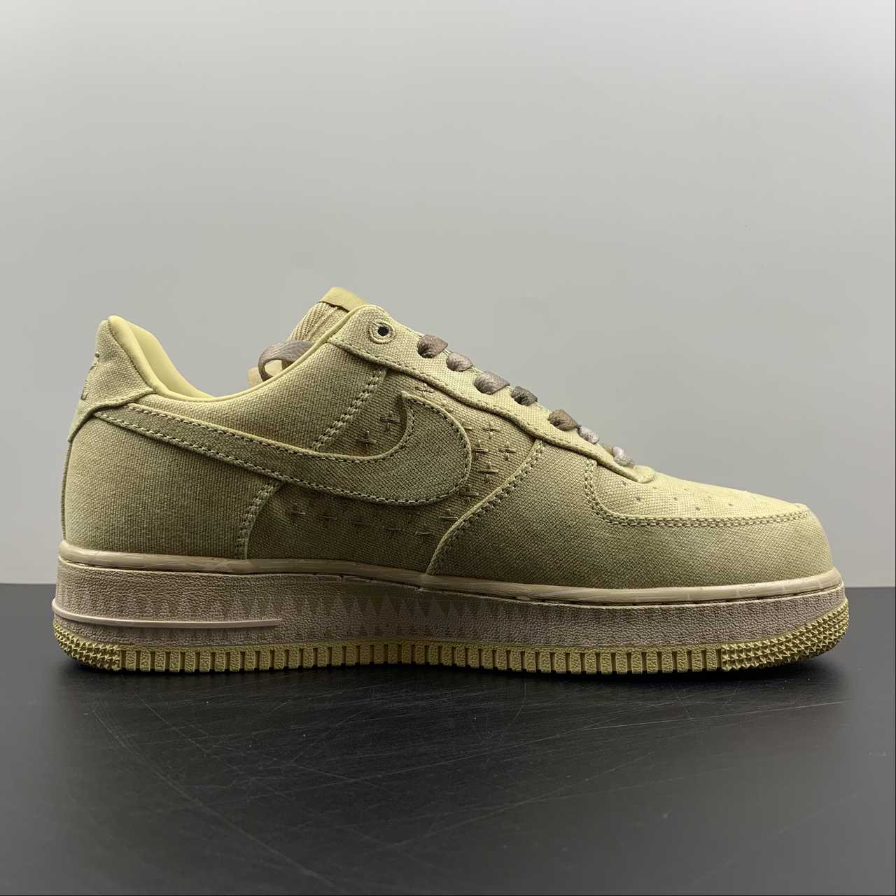 Nike-Air-Force-1-Low-NAI-KE-Tan-Canvas-For-Sale-1
