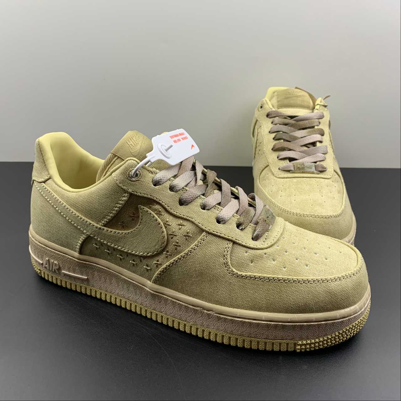 Nike-Air-Force-1-Low-NAI-KE-Tan-Canvas-For-Sale-4