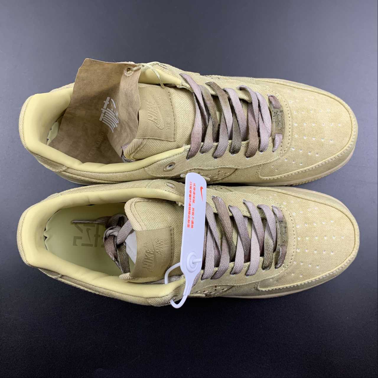 Nike-Air-Force-1-Low-NAI-KE-Tan-Canvas-For-Sale-6