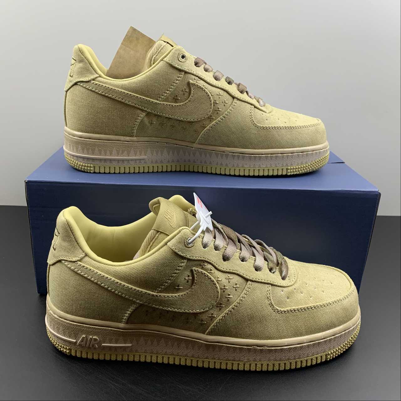 Nike-Air-Force-1-Low-NAI-KE-Tan-Canvas-For-Sale-8