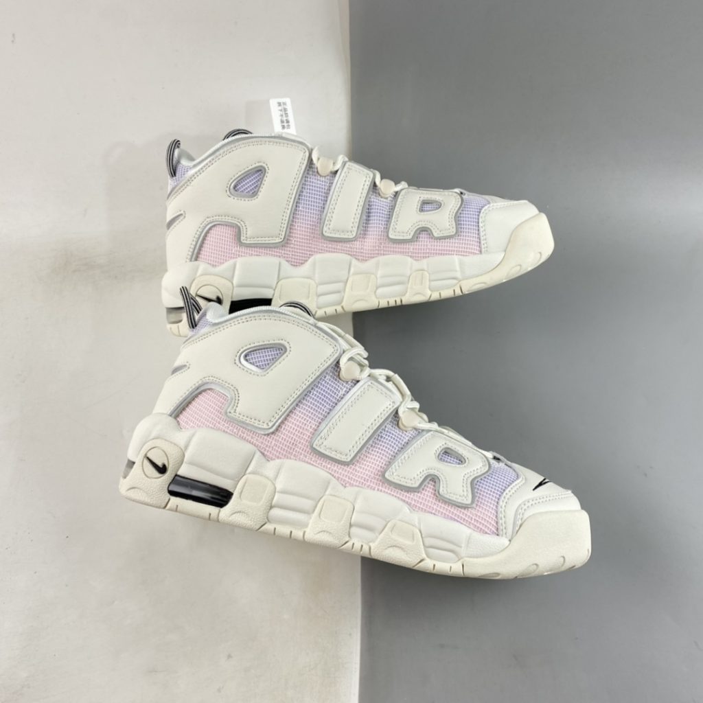 nike uptempo pink and black