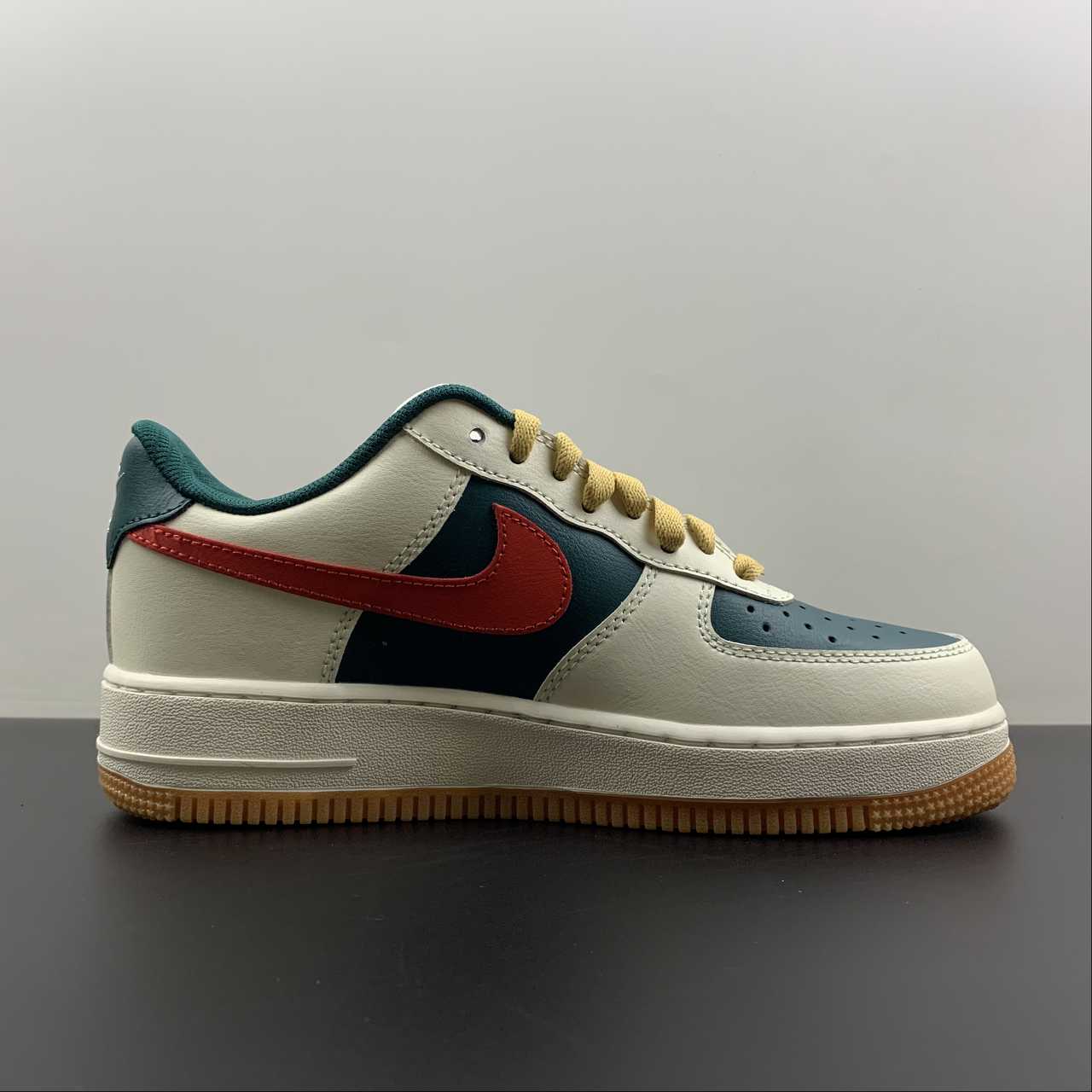 Nike-Air-Force-1-Low-Dark-Green-Sail-Red-For-Sale-1