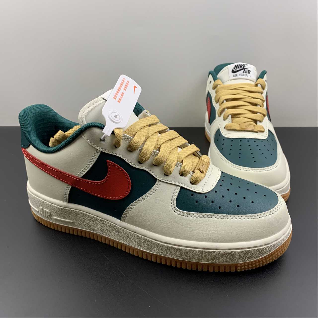 Nike-Air-Force-1-Low-Dark-Green-Sail-Red-For-Sale-4