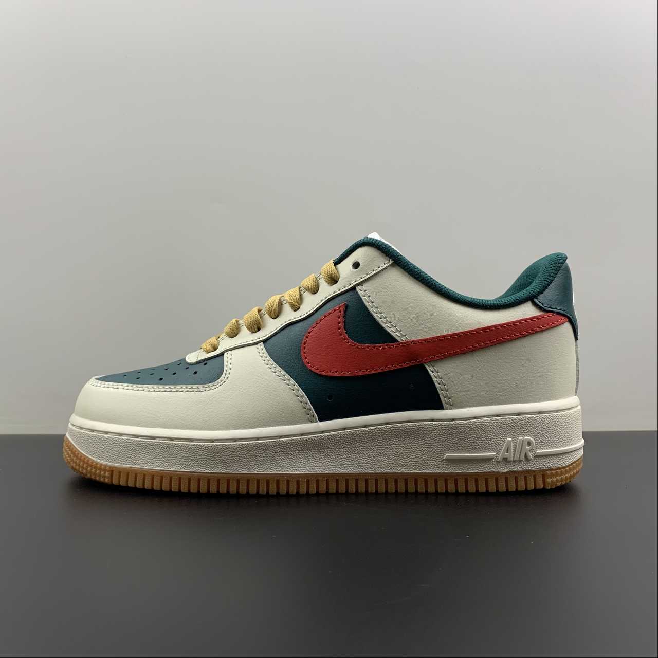 Nike-Air-Force-1-Low-Dark-Green-Sail-Red-For-Sale