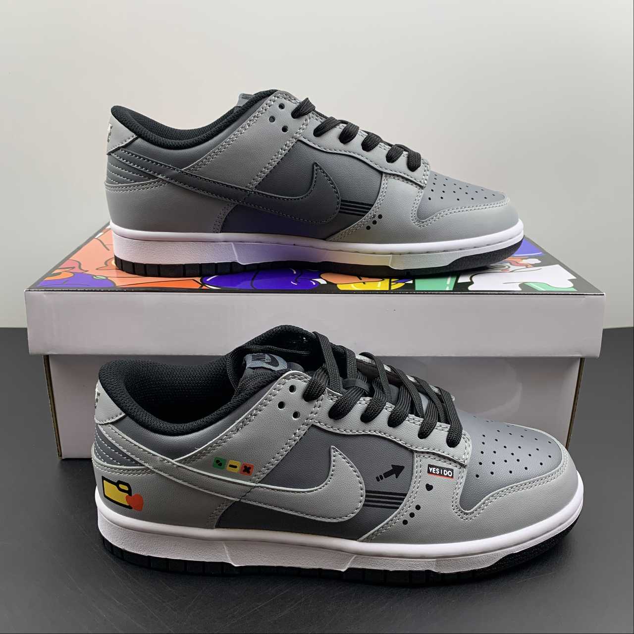 Custom-Nike-Dunk-Low-Black-Dark-Grey-For-Sale-8