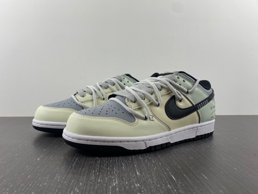 Custom-Nike-Dunk-Low-Cream-Grey-Black-For-Sale-2