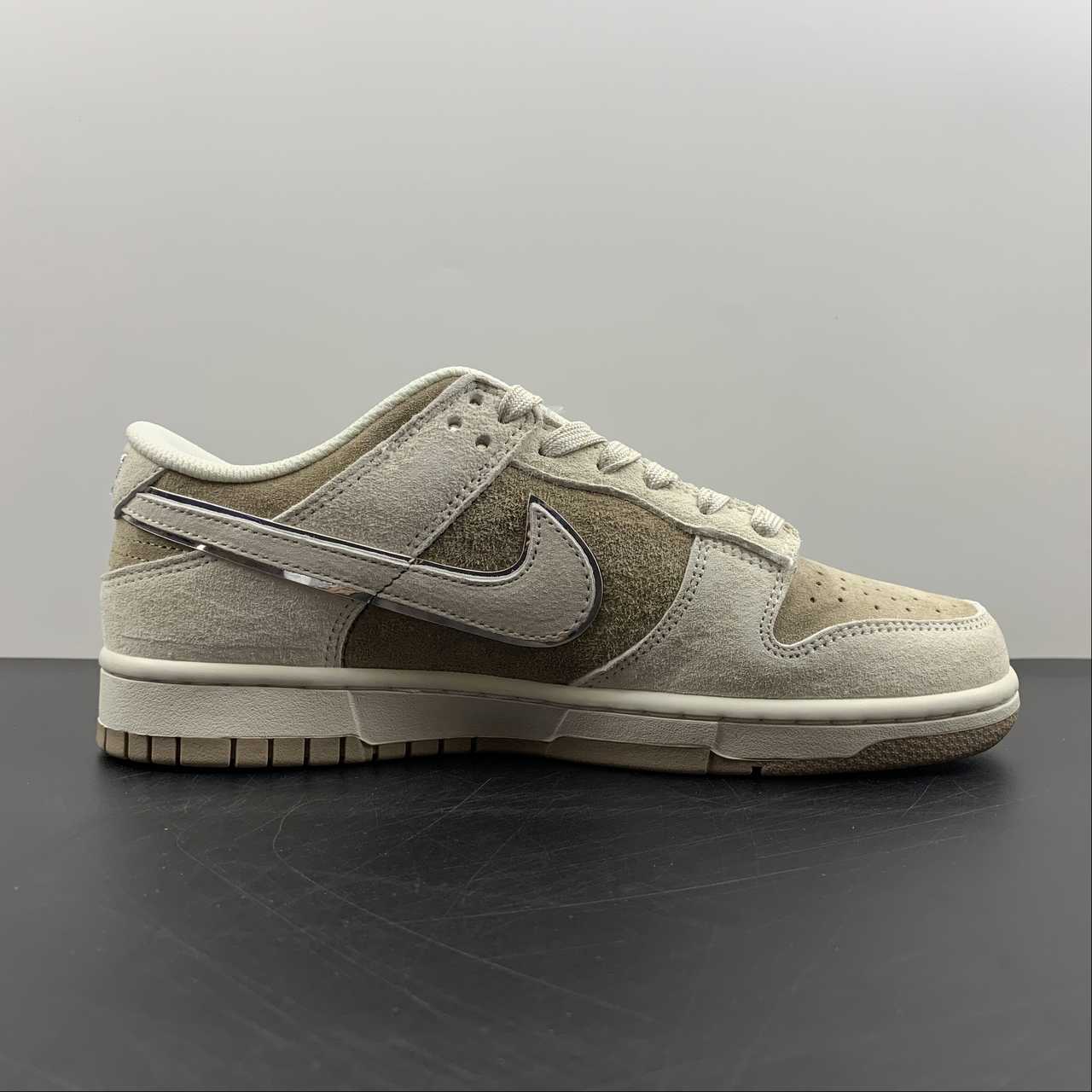 Custom-Nike-Dunk-Low-Grey-Brown-Suede-For-Sale-1