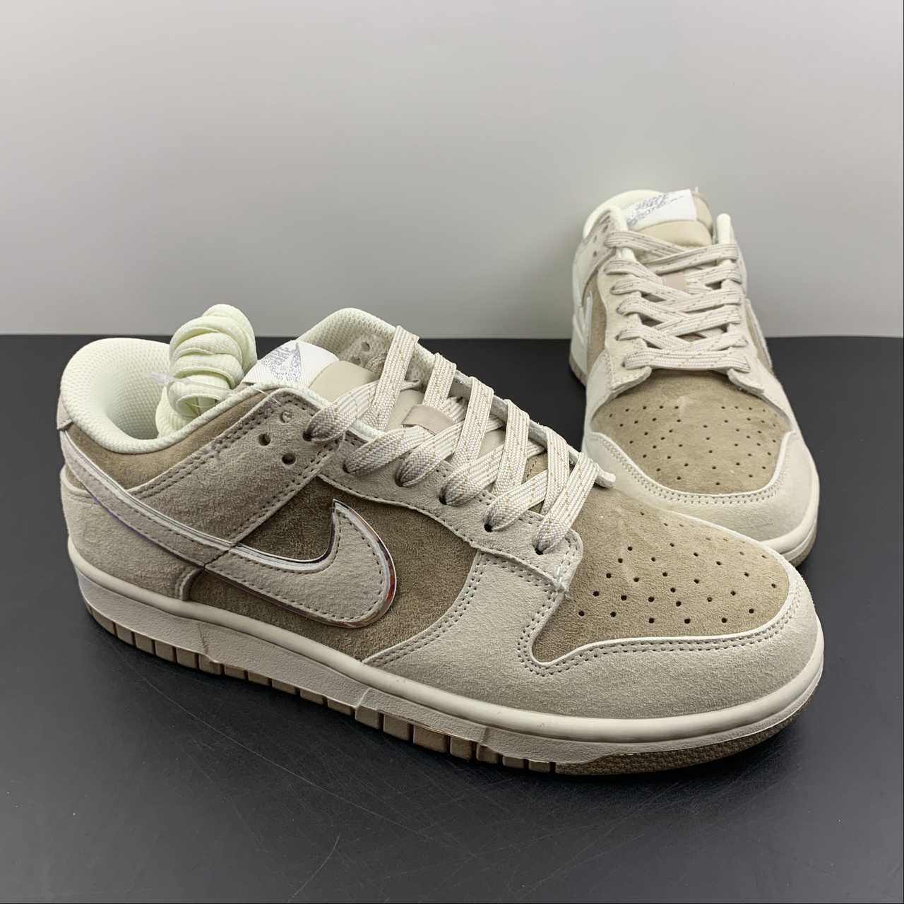 Custom-Nike-Dunk-Low-Grey-Brown-Suede-For-Sale-4