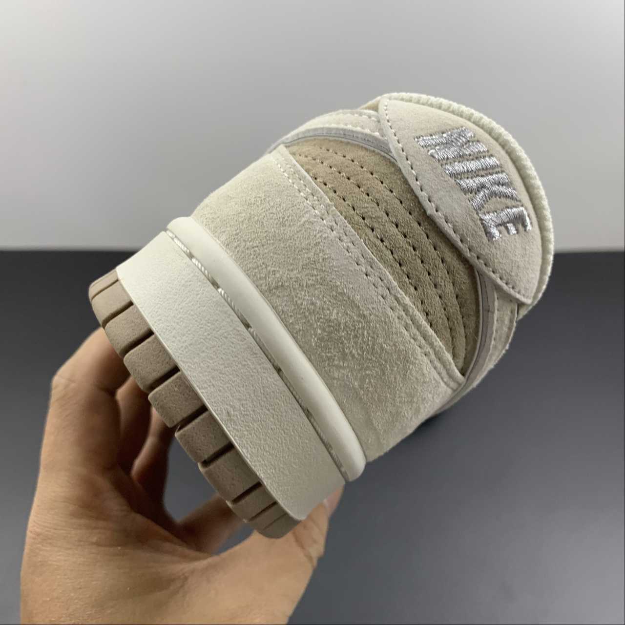 Custom-Nike-Dunk-Low-Grey-Brown-Suede-For-Sale-7