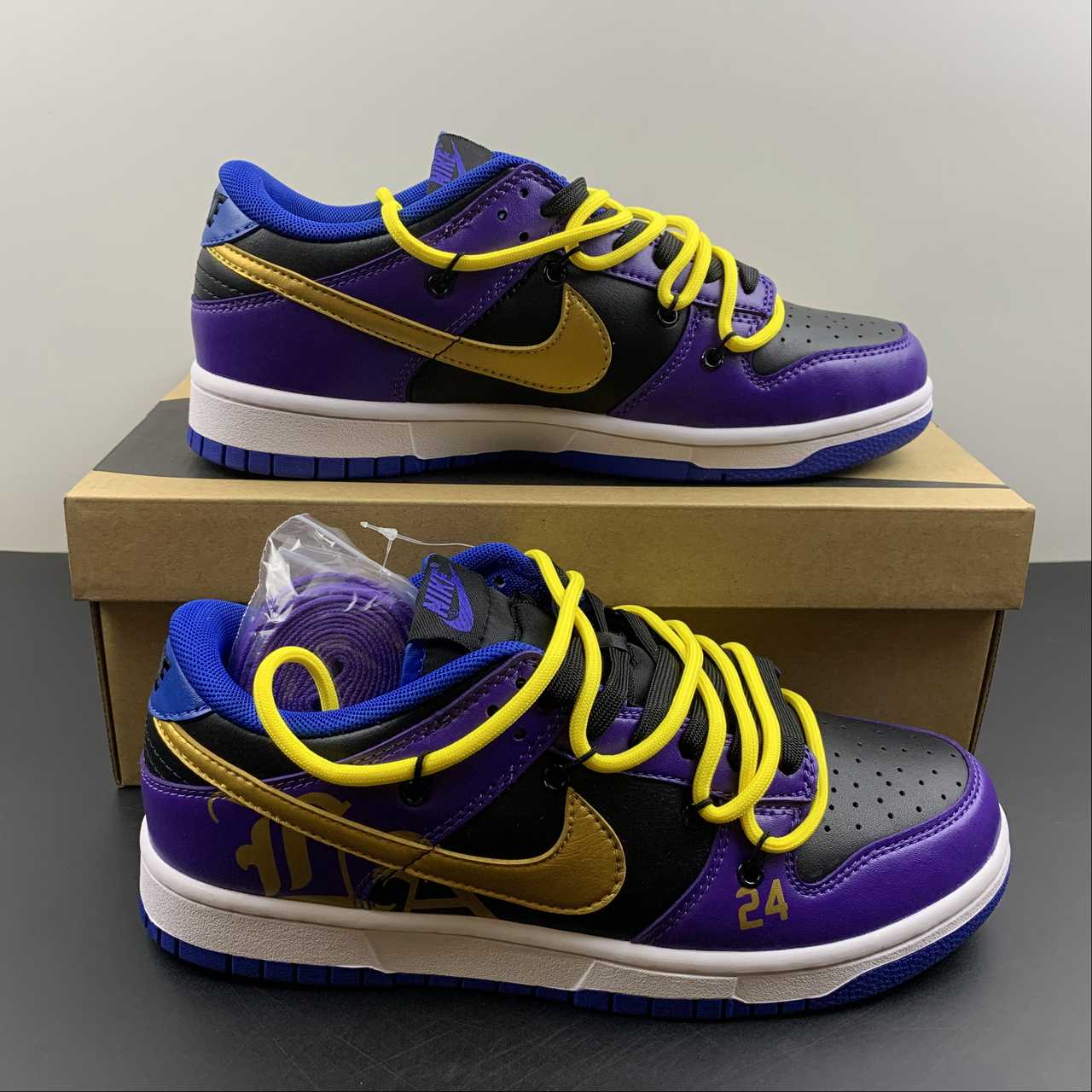 Custom-Nike-Dunk-Low-LA-Purple-Black-Gold-Blue-For-Sale-8
